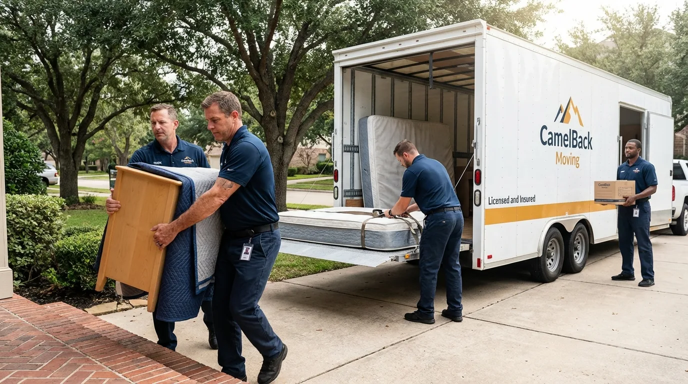 Crew loading residential truck for cross-state move from Summit, NJ